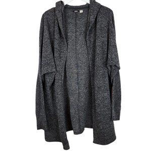 BDG Charcoal Grey Open Front Hooded Cardigan Sweater - Size L